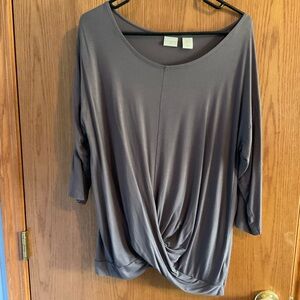 St Tropez West Gray Women's Twist Top Size Large